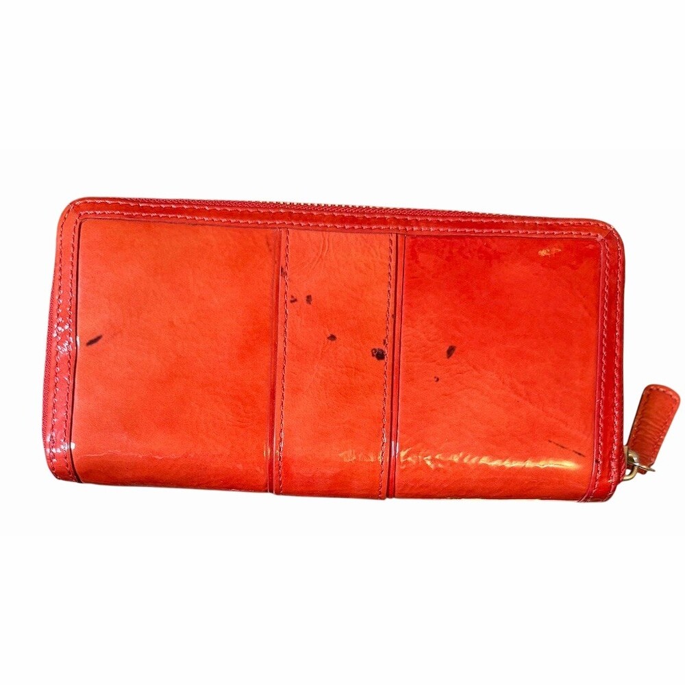 Coach Red Patent Leather Zip-Around Wallet - Picture 3 of 5